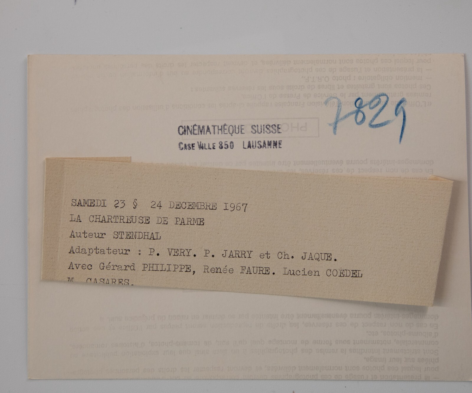 TIRAGE PHOTO argentique de presse 1950 Gérard Philippe 13X18cm – Image 2