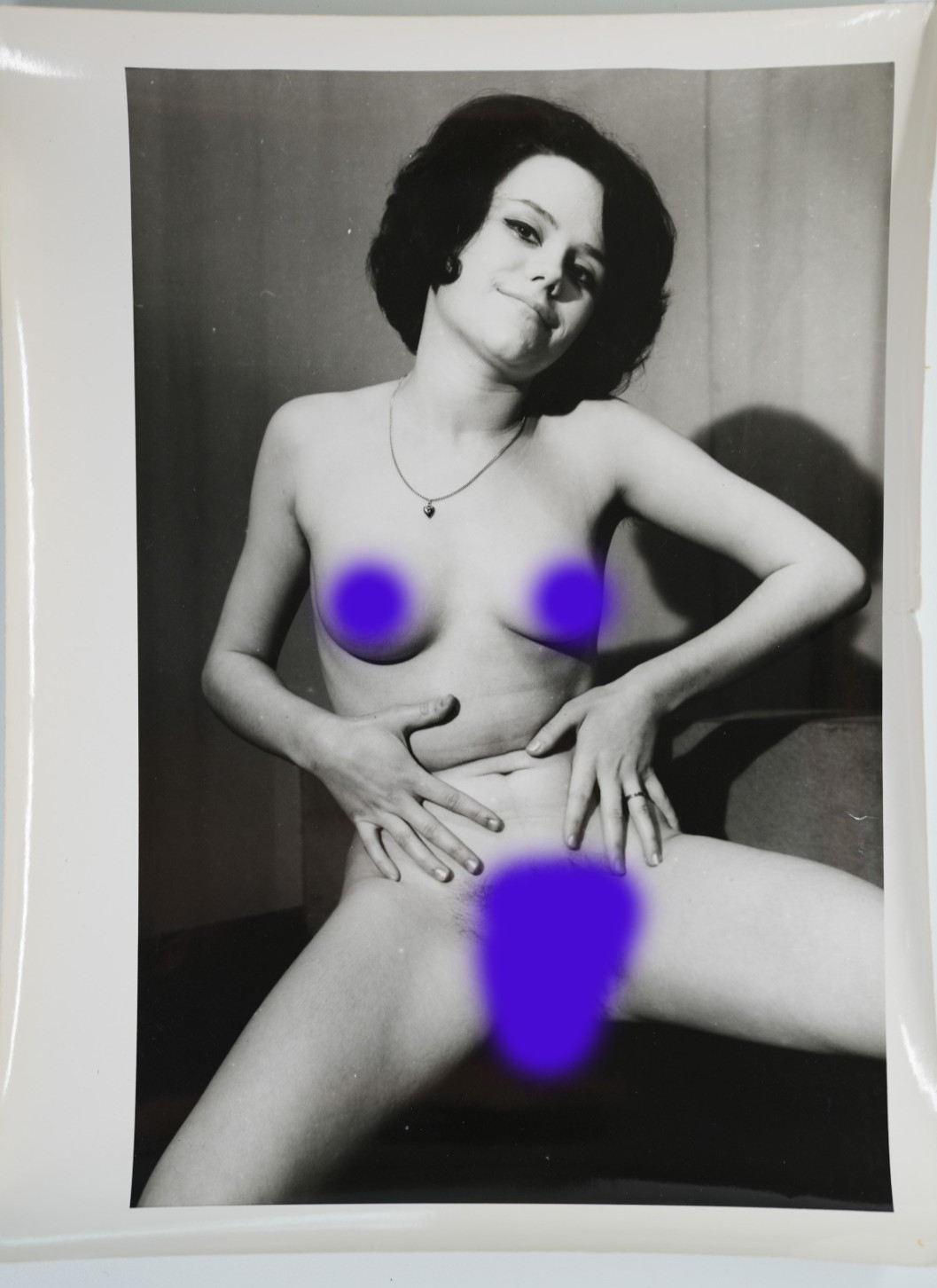 TIRAGE PHOTO ARGENTIQUE 1960' FEMME NUE NU ARTISTIQUE 18X24CM
