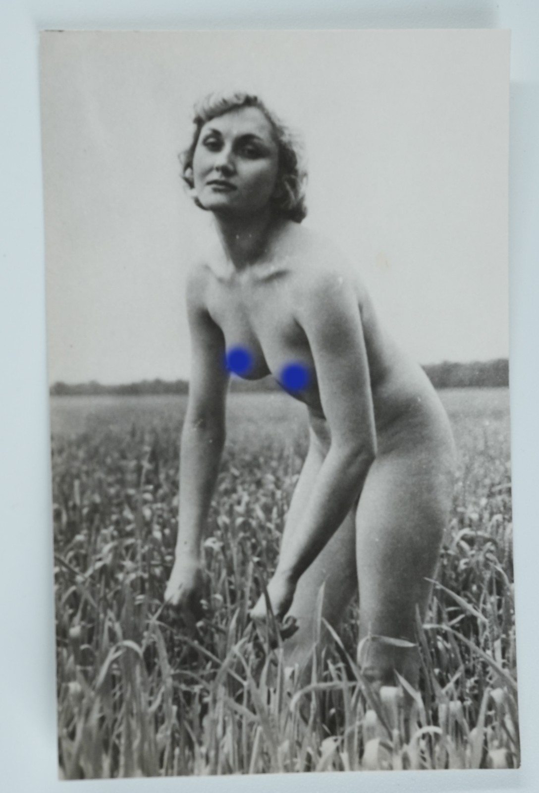 TIRAGE PHOTO ATRGENTIQUE 1960-70 FEMME NUE AMATEUR NU SNAP SHOT