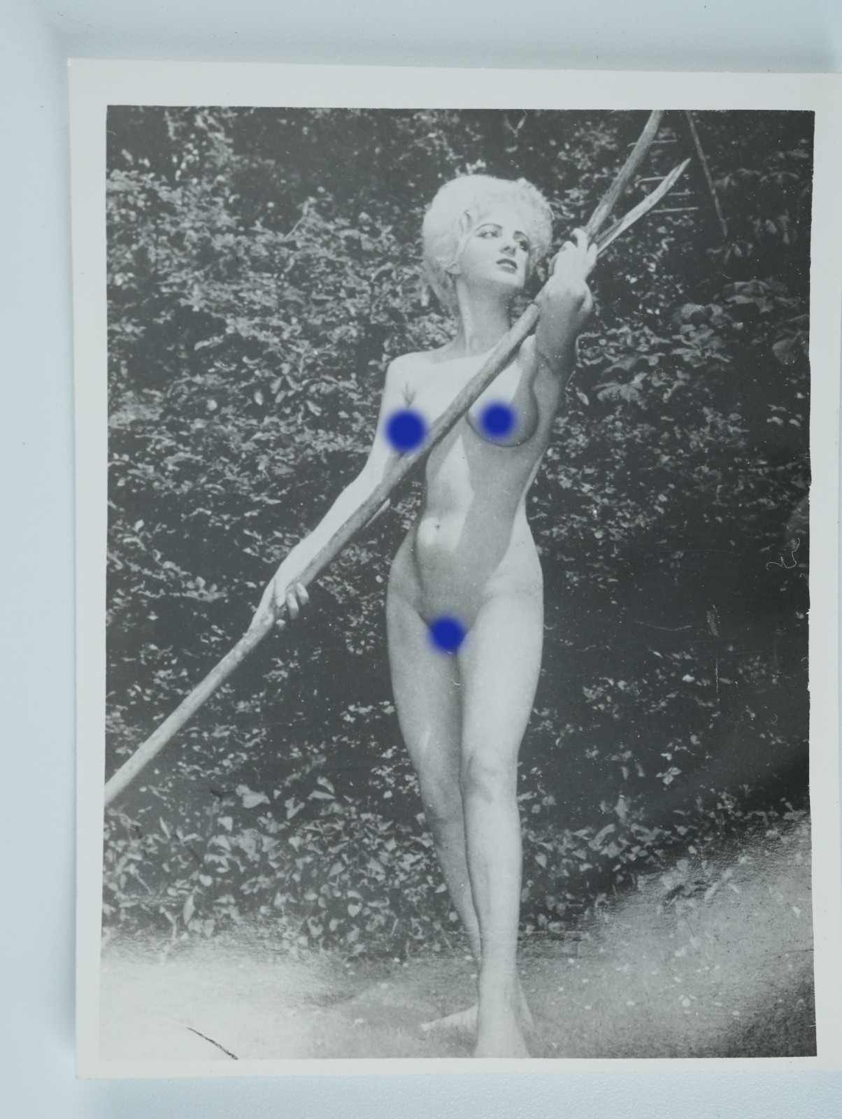 TIRAGE PHOTO ATRGENTIQUE 1960-70 FEMME NUE AMATEUR NU SNAP SHOT