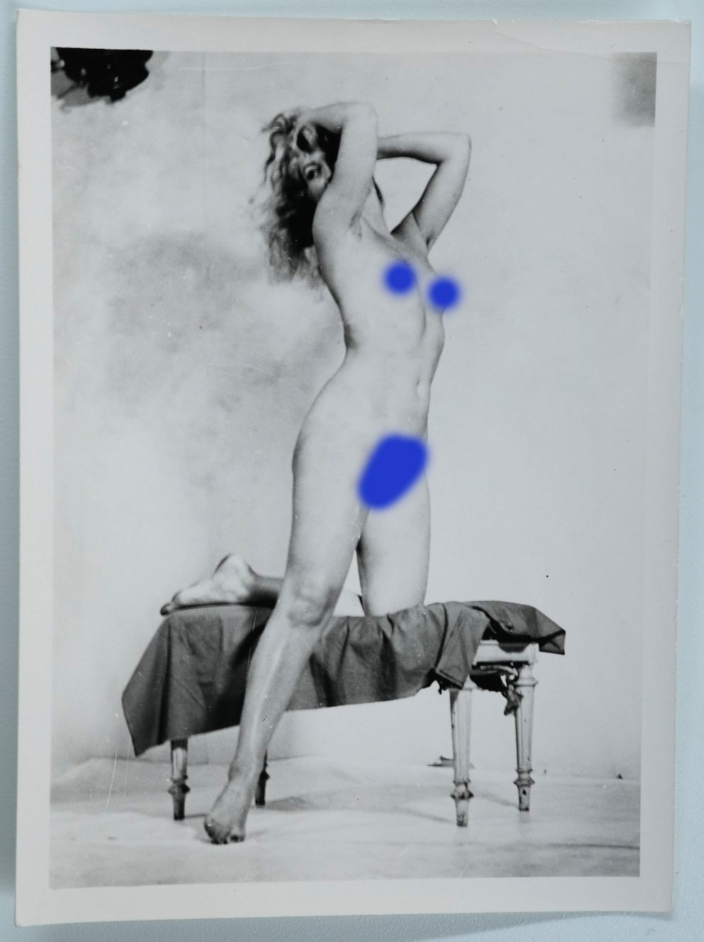 TIRAGE PHOTO ARGENTIQUE 1960 FEMME NUE NU ARTISTIQUE FORMAT 9X11cm