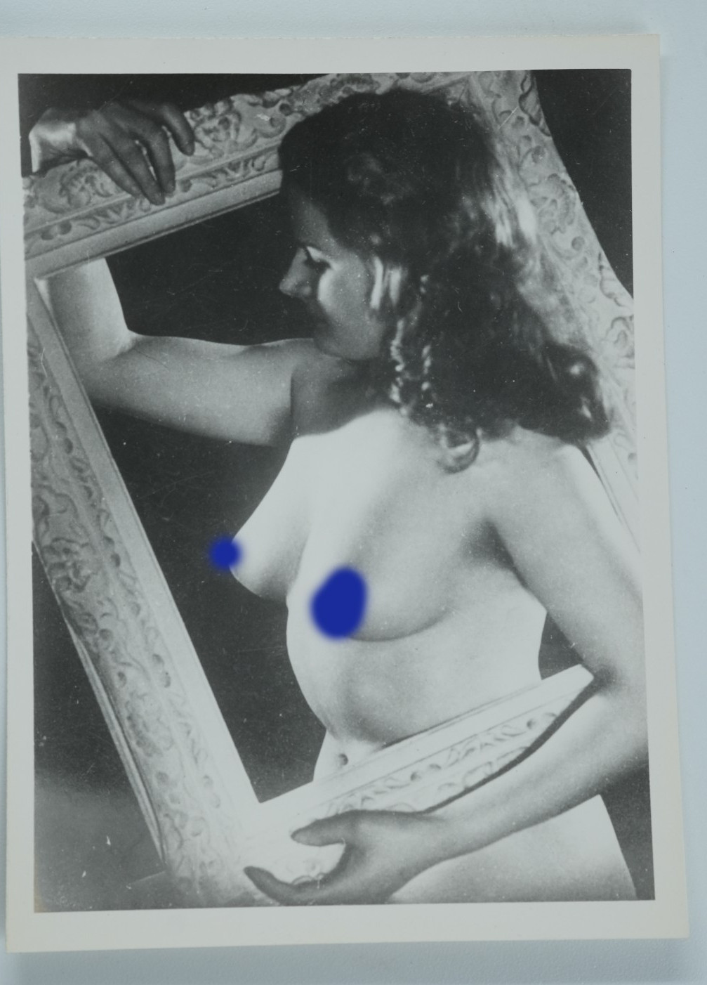 TIRAGE PHOTO ARGENTIQUE 1960 FEMME NUE NU ARTISTIQUE FORMAT 9X11cm
