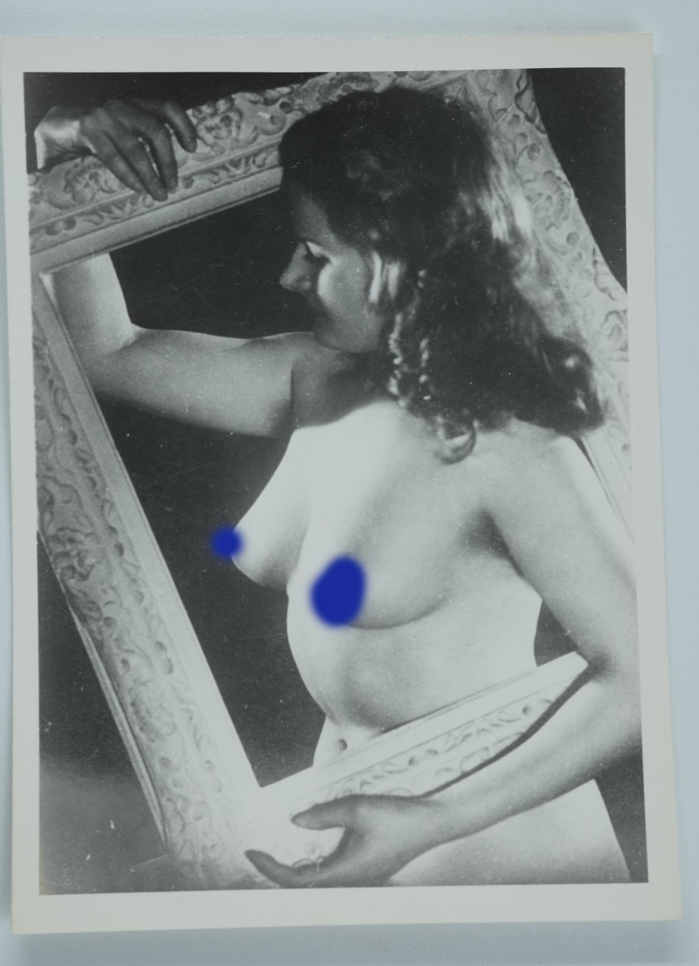 TIRAGE PHOTO ARGENTIQUE 1960 FEMME NUE NU ARTISTIQUE FORMAT 9X11cm