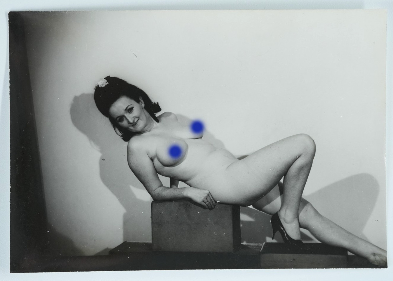 TIRAGE PHOTO ARGENTIQUE 1960 FEMME NUE NU ARTISTIQUE FORMAT 9X11cm