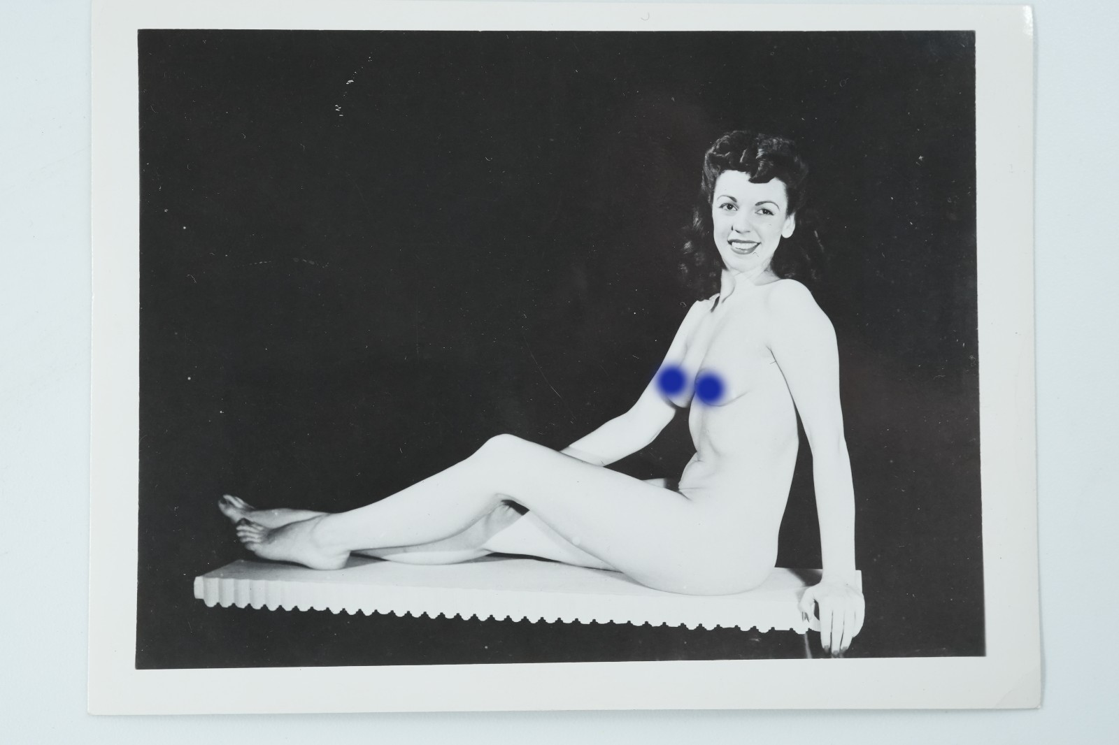 TIRAGE PHOTO ARGENTIQUE 1960 FEMME NUE NU ARTISTIQUE FORMAT 9X11cm
