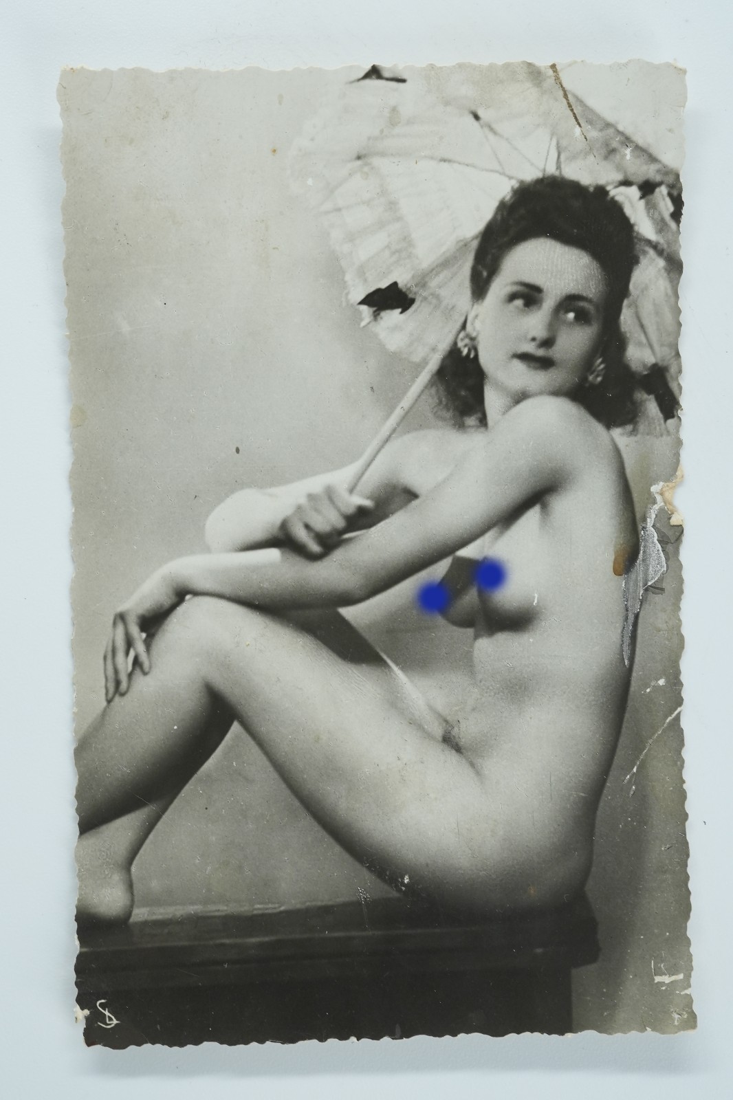 TIRAGE PHOTO 1930 FEMME NUE NU ARTISTIQUE 8,5X13,5CM