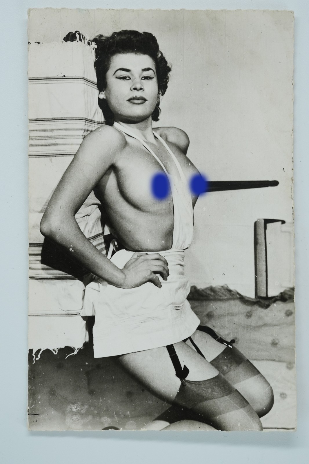 TIRAGE PHOTO D'éditeur 1960 pinup FEMME NUE NU ARTISTIQUE 9x14cm
