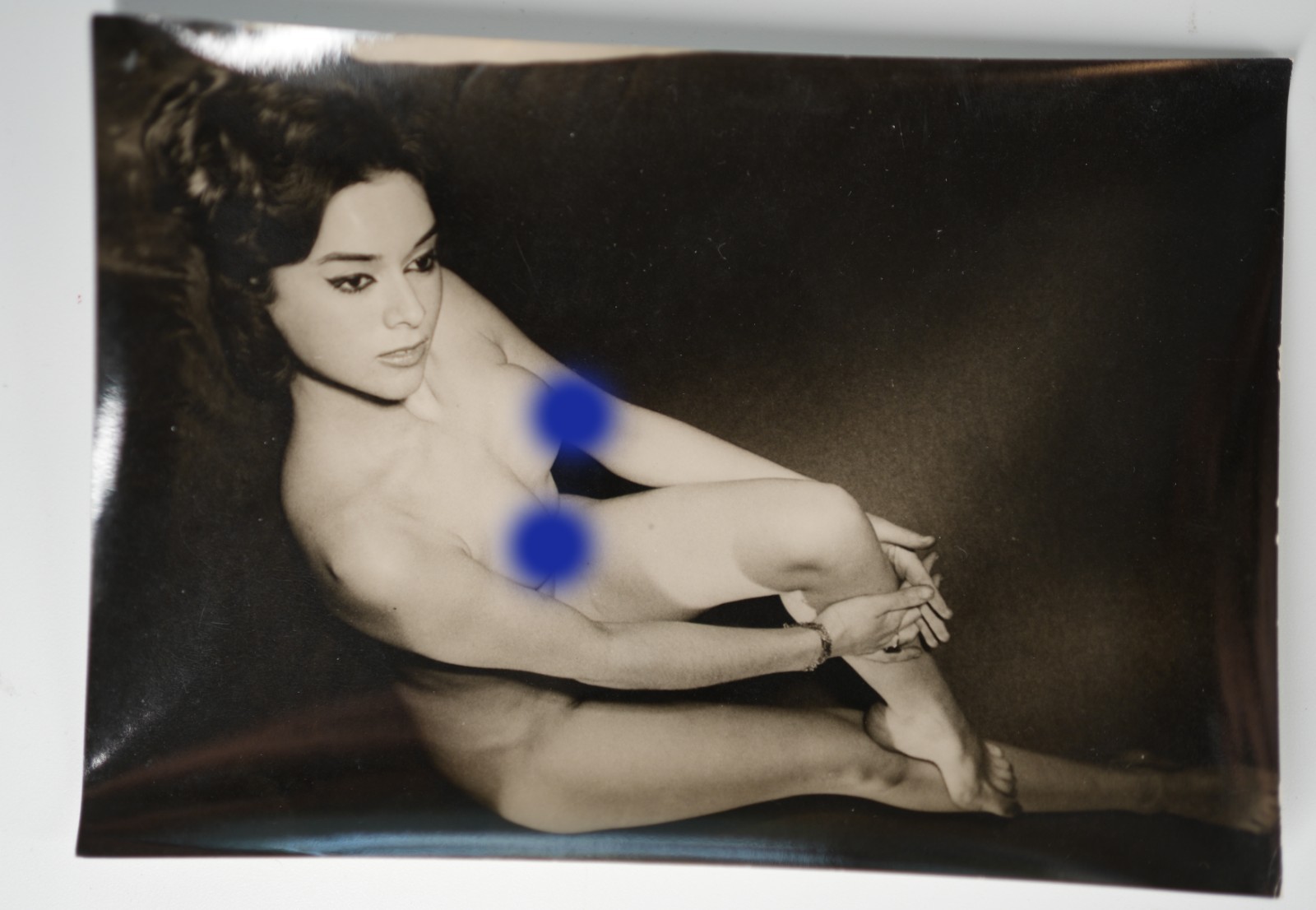 PHOTO ARGENTIQUE 1960 STUDIO PINUP FEMME NUE NU ARTISTIQUE 13X18cm
