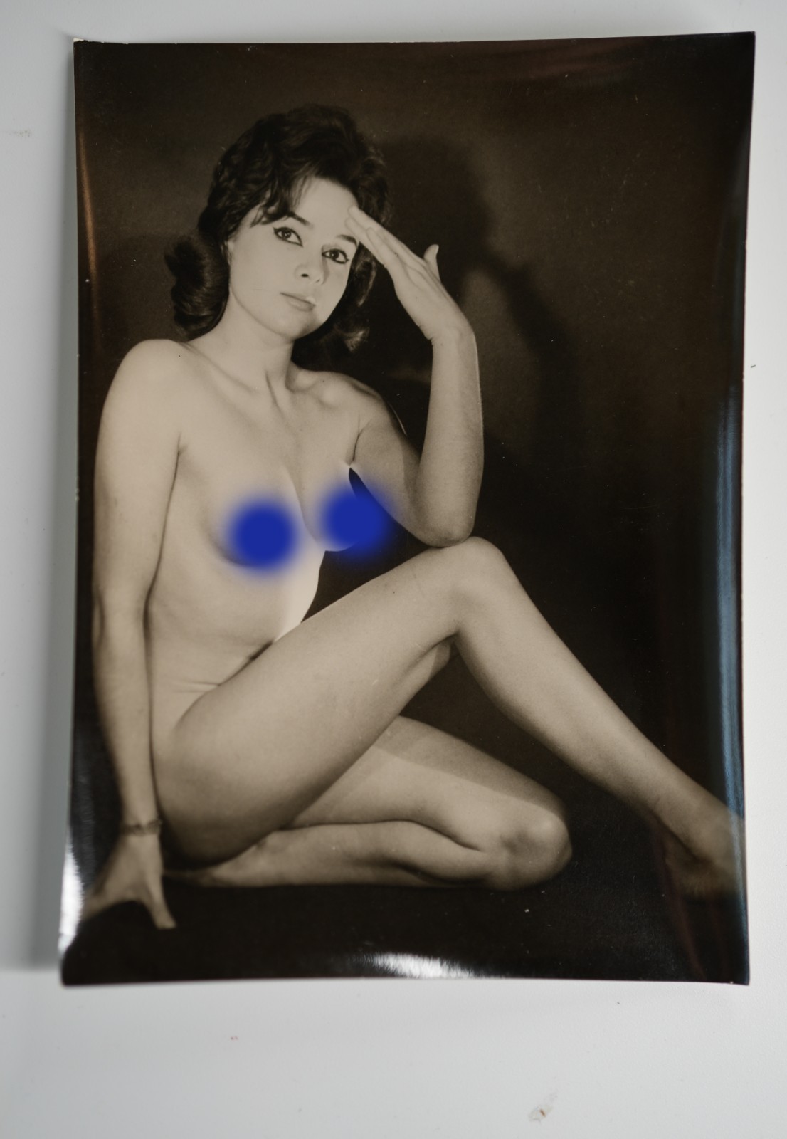 PHOTO ARGENTIQUE 1960 STUDIO PINUP FEMME NUE NU ARTISTIQUE 13X18cm