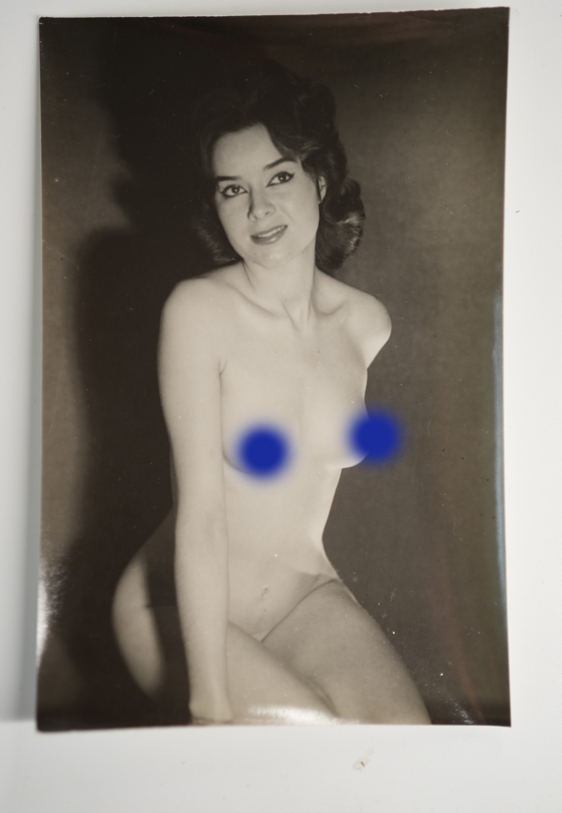 PHOTO ARGENTIQUE 1960 STUDIO PINUP FEMME NUE NU ARTISTIQUE 13X18cm