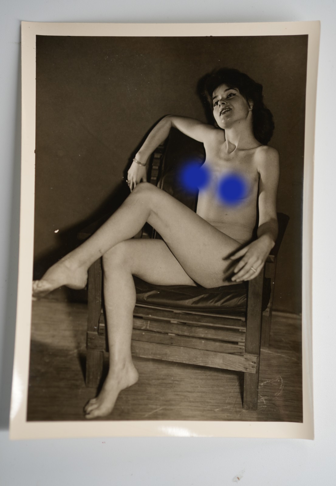 PHOTO ARGENTIQUE 1960 STUDIO PINUP FEMME NUE NU ARTISTIQUE 13X18cm