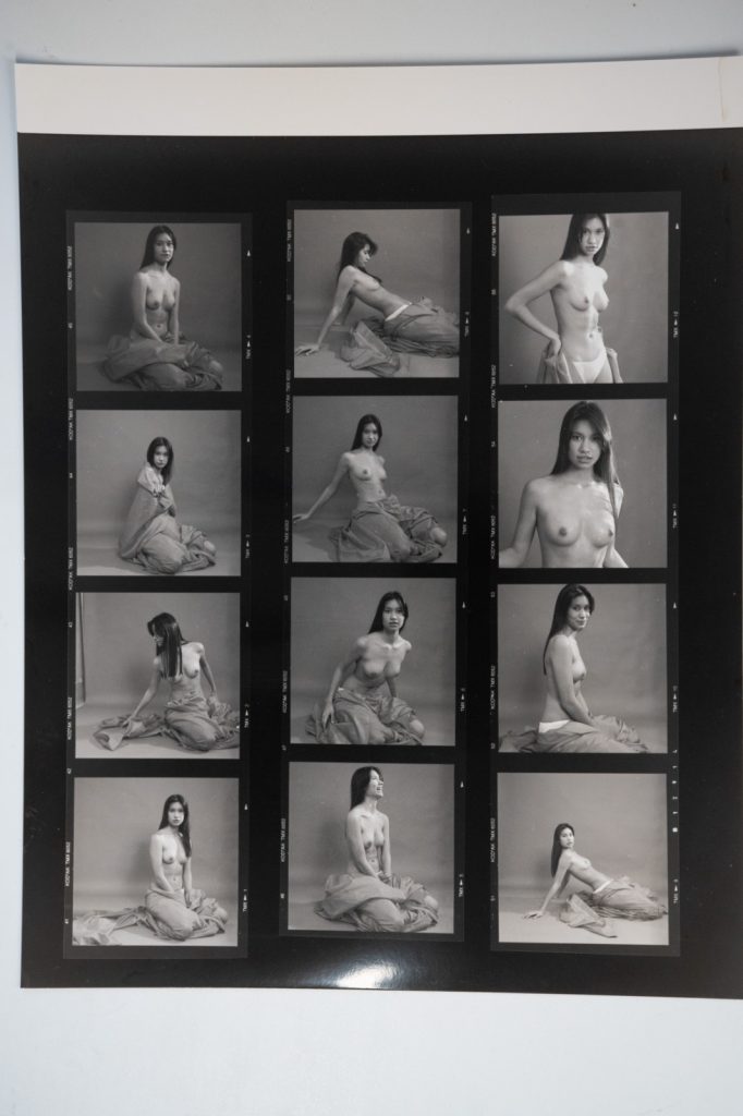 PHOTO Argentique Planche Contact Nu artistique femme nue 24x30cm vue 6X6cm