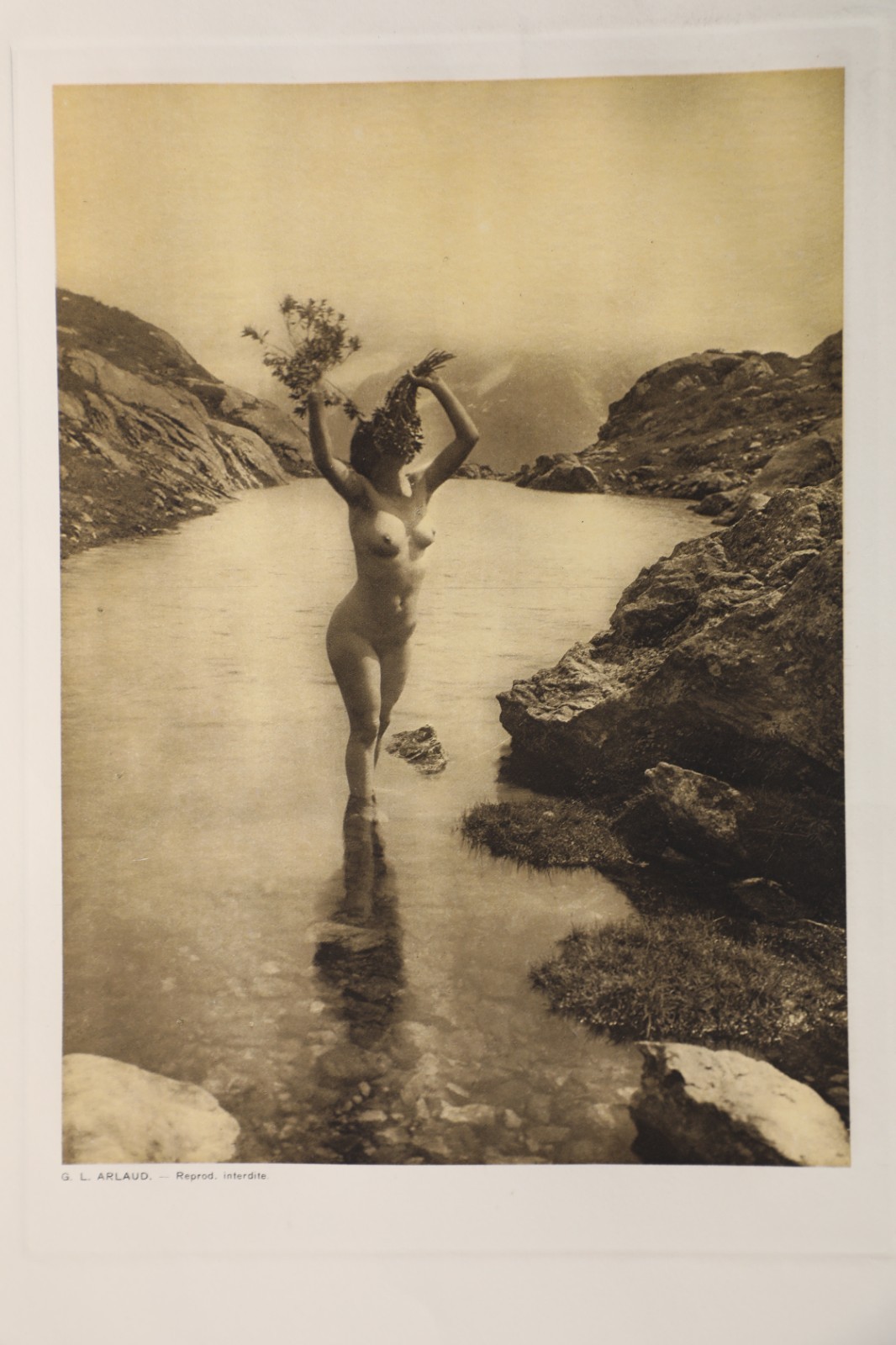 HELIOGRAVURE G.L.ARLAUD 1920 FEMME NUE NU ARTISTIQUE 16X22cm