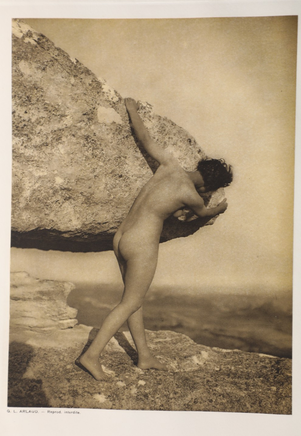 HELIOGRAVURE G.L.ARLAUD 1920 FEMME NUE NU ARTISTIQUE 16X22cm