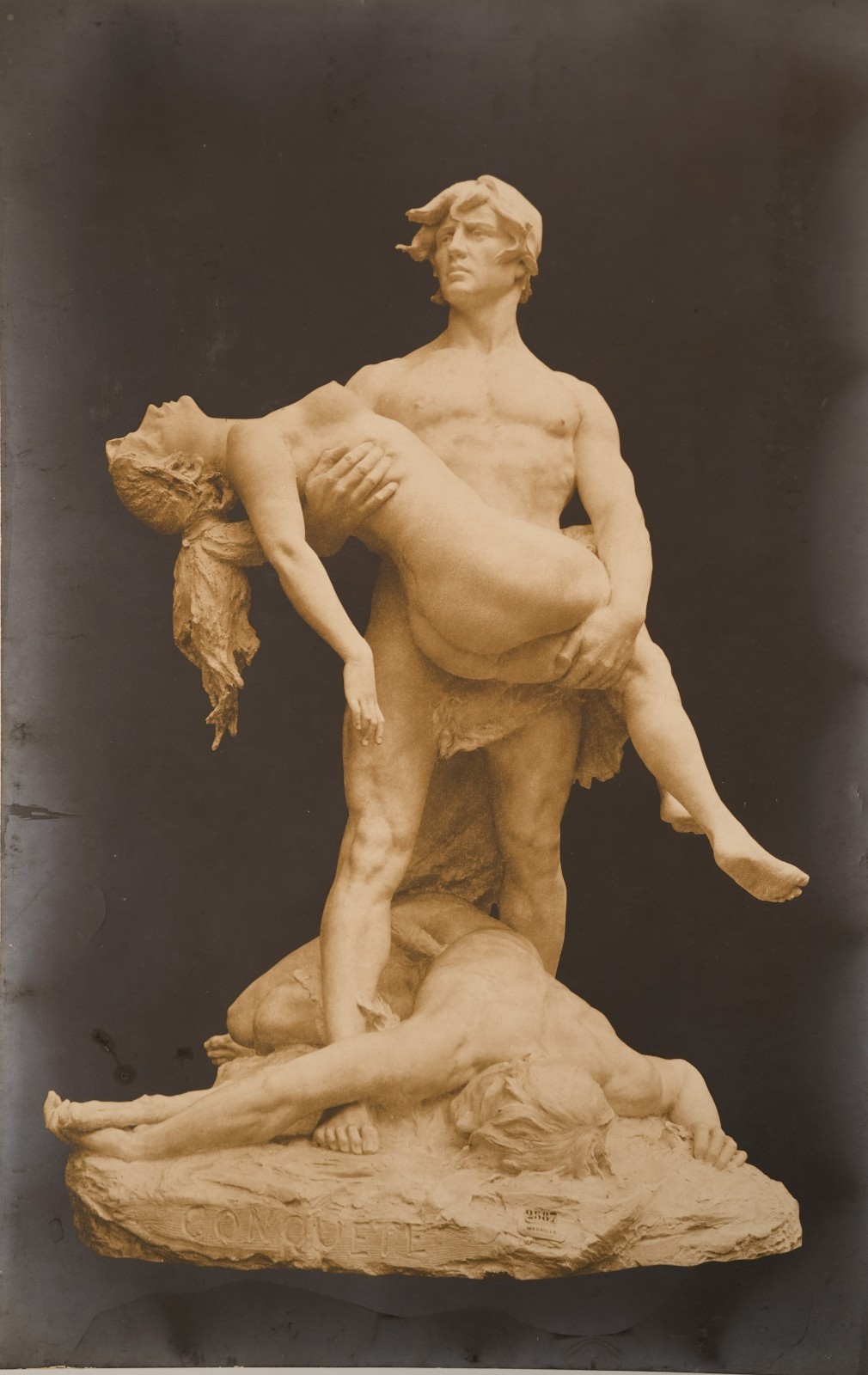 pHOTO Allemagne Sculpture Berlin P.Breton Segraren Statue Couple nue 19X29cm